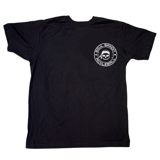 Soul Bandit Logo Black Tshirt with circle skull logo on front