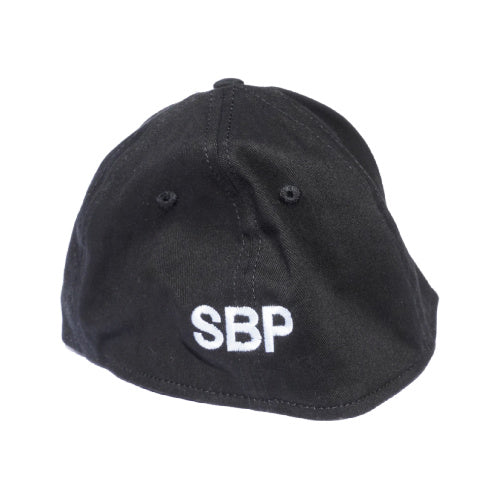 Mens Black Skull Cap back showing SBP 