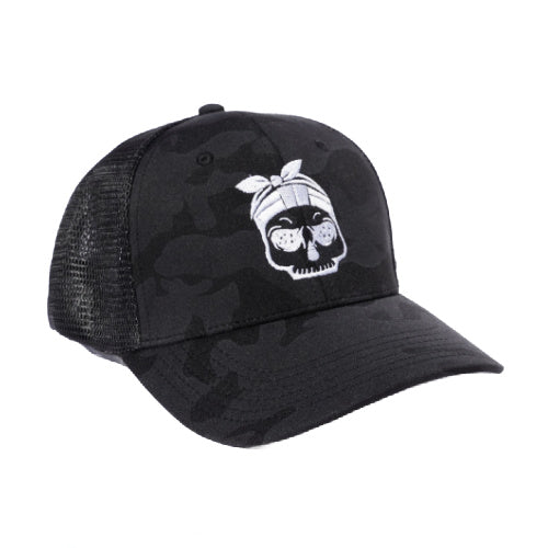 Women's Black Camo Skull Baseball Cap