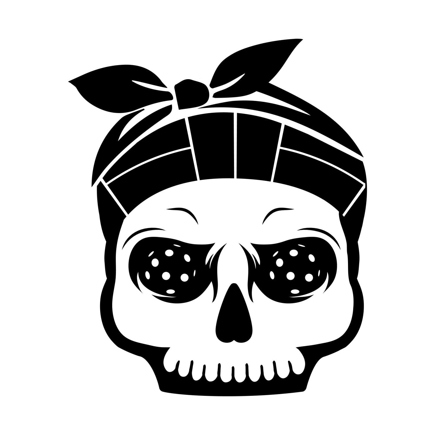 Soul Bandit Pickleball Women Skull Logo with Bow on Top